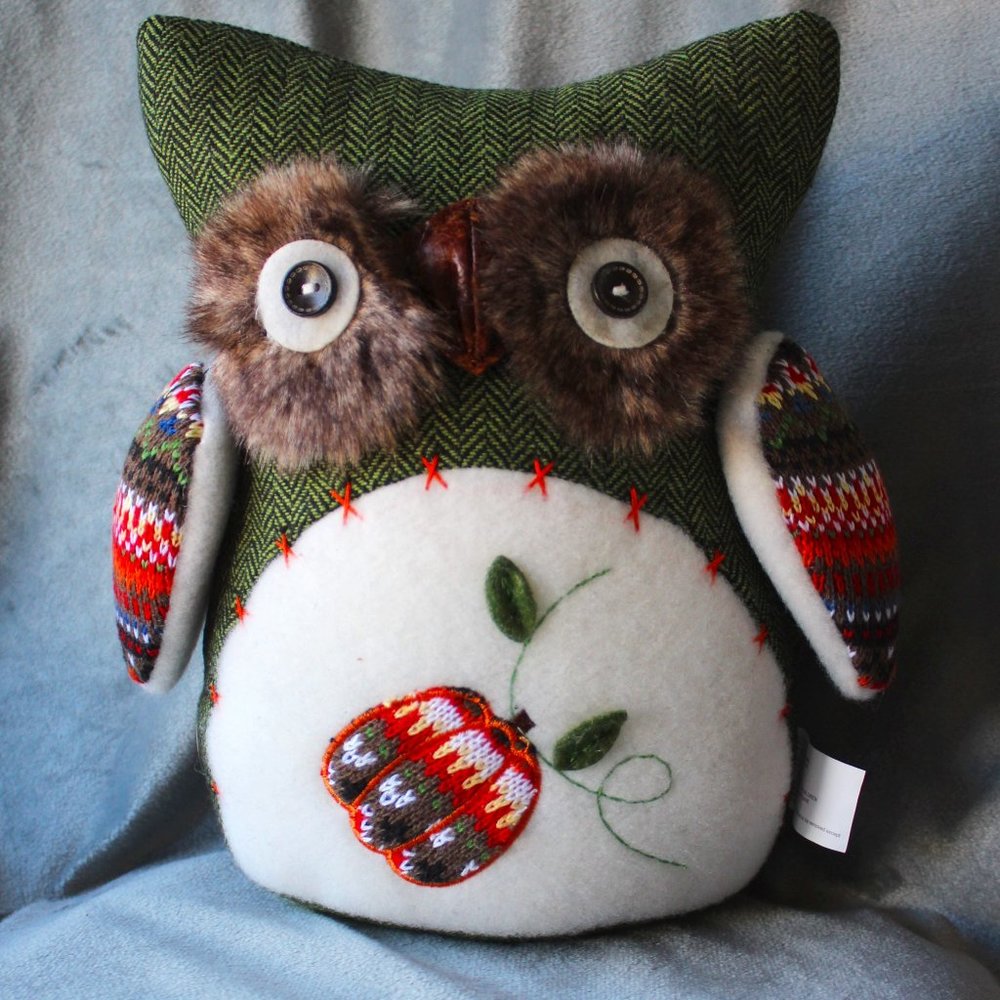 Debi Lilly 11" Maplewood Fall Owl Friend Decorative Weighted Bottom